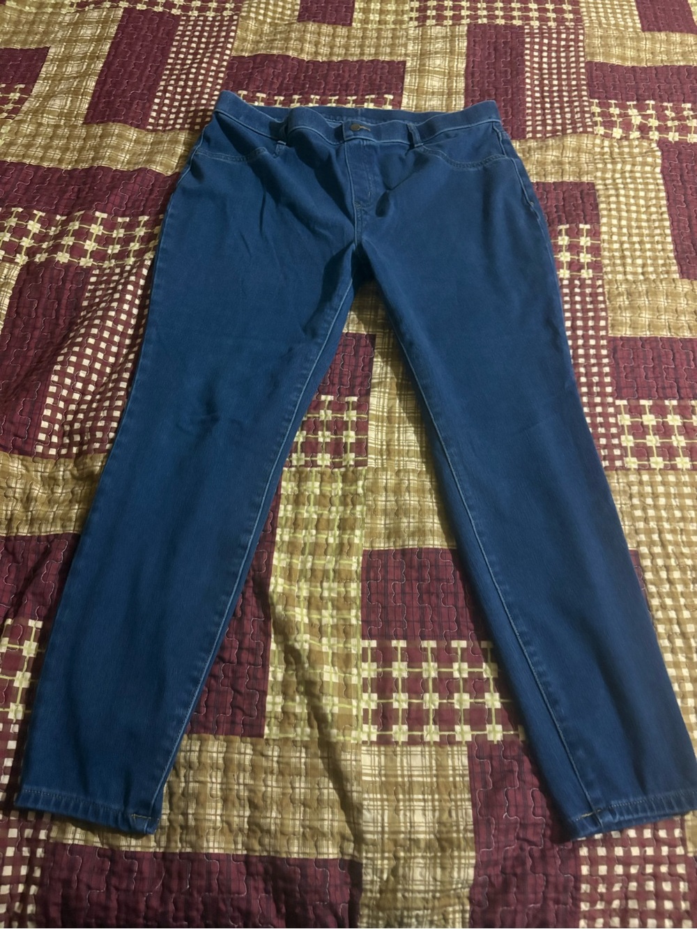 Time and Tru Blue Denim Jeans with Yellow Stitching
